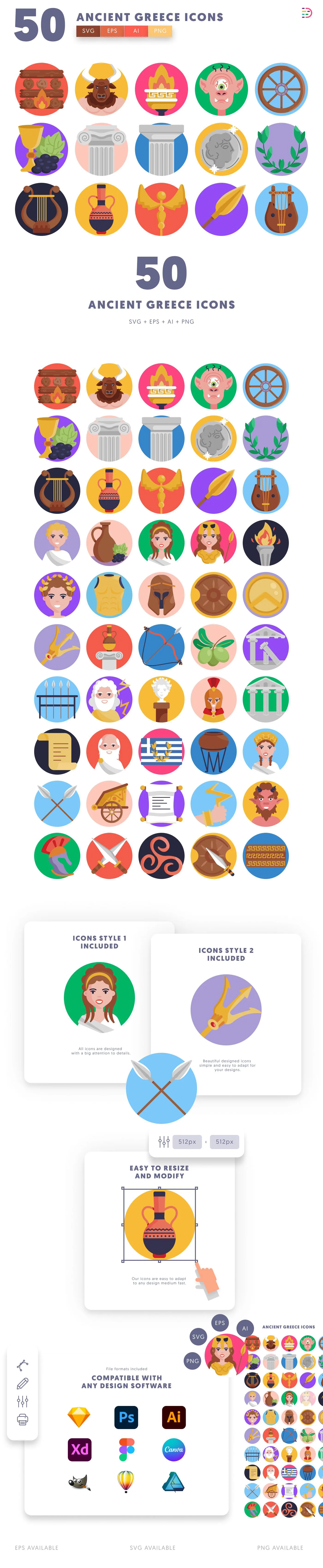 50-Ancient Greece-Icons