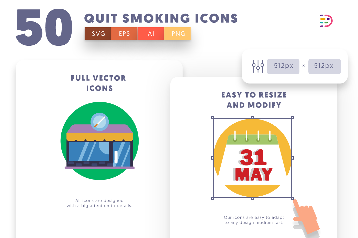 50-Quit Smoking-Icons