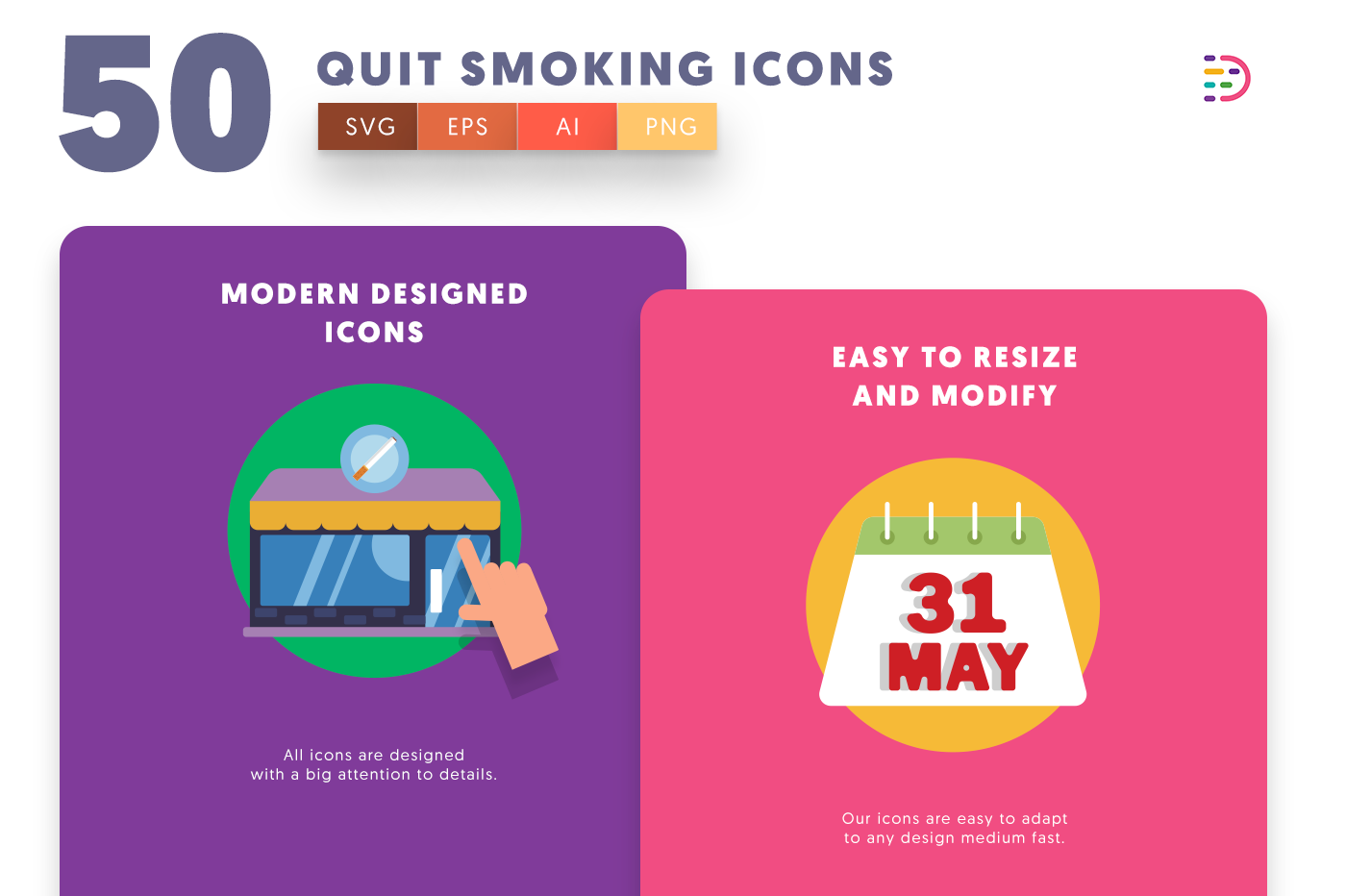 50-Quit Smoking-Icons