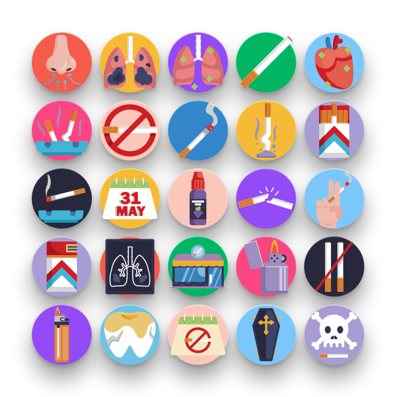 50-Quit Smoking-Icons