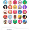 50 Alcohol Icons cover – flat circle icons in PNG, SVG and EPS