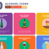 50 Alcohol Icons preview 5 – flat circle icons in PNG, SVG and EPS