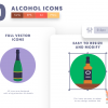 50 Alcohol Icons preview 6 – flat circle icons in PNG, SVG and EPS