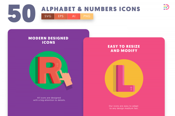 50 Alphabet and Numbers Icons - Dighital Icons | Premium Icon Sets For ...