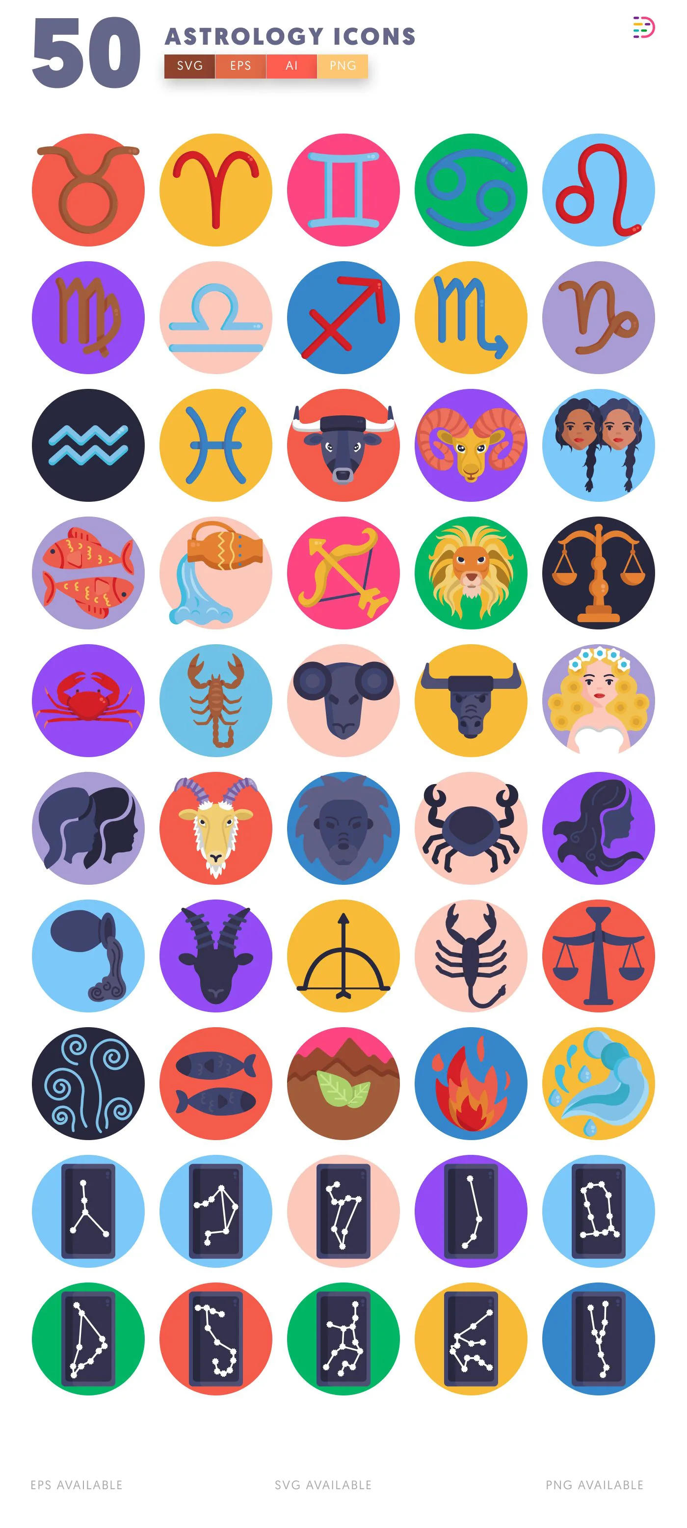 50 Astrology Icons – all icons in the set