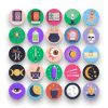 50 Black Magic Icons – set of colorful flat circle icons