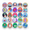 50 Car Sales Icons – set of colorful flat circle icons