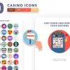 50 Casino Icons preview 1 – flat circle icons in PNG, SVG and EPS