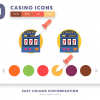 50 Casino Icons preview 7 – flat circle icons in PNG, SVG and EPS