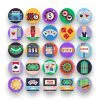 50 Casino Icons – set of colorful flat circle icons
