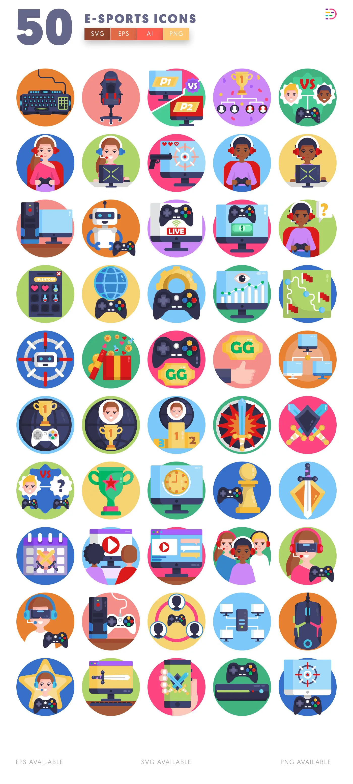 50 E-Sports Icons – all icons in the set