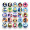 50 E-Sports Icons – set of colorful flat circle icons