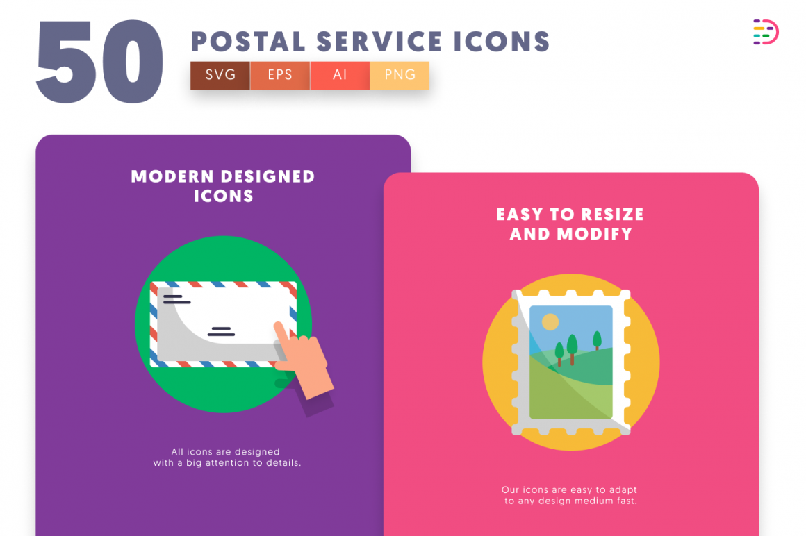 50 Postal Service Icons - To improve user experience