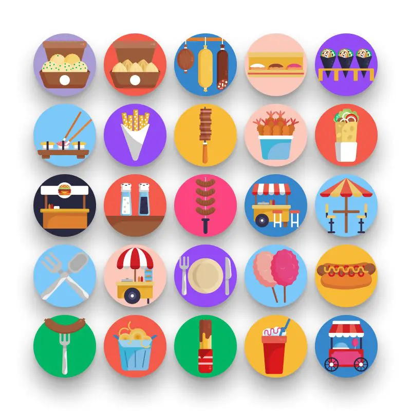 50 Street Food Icons Shop