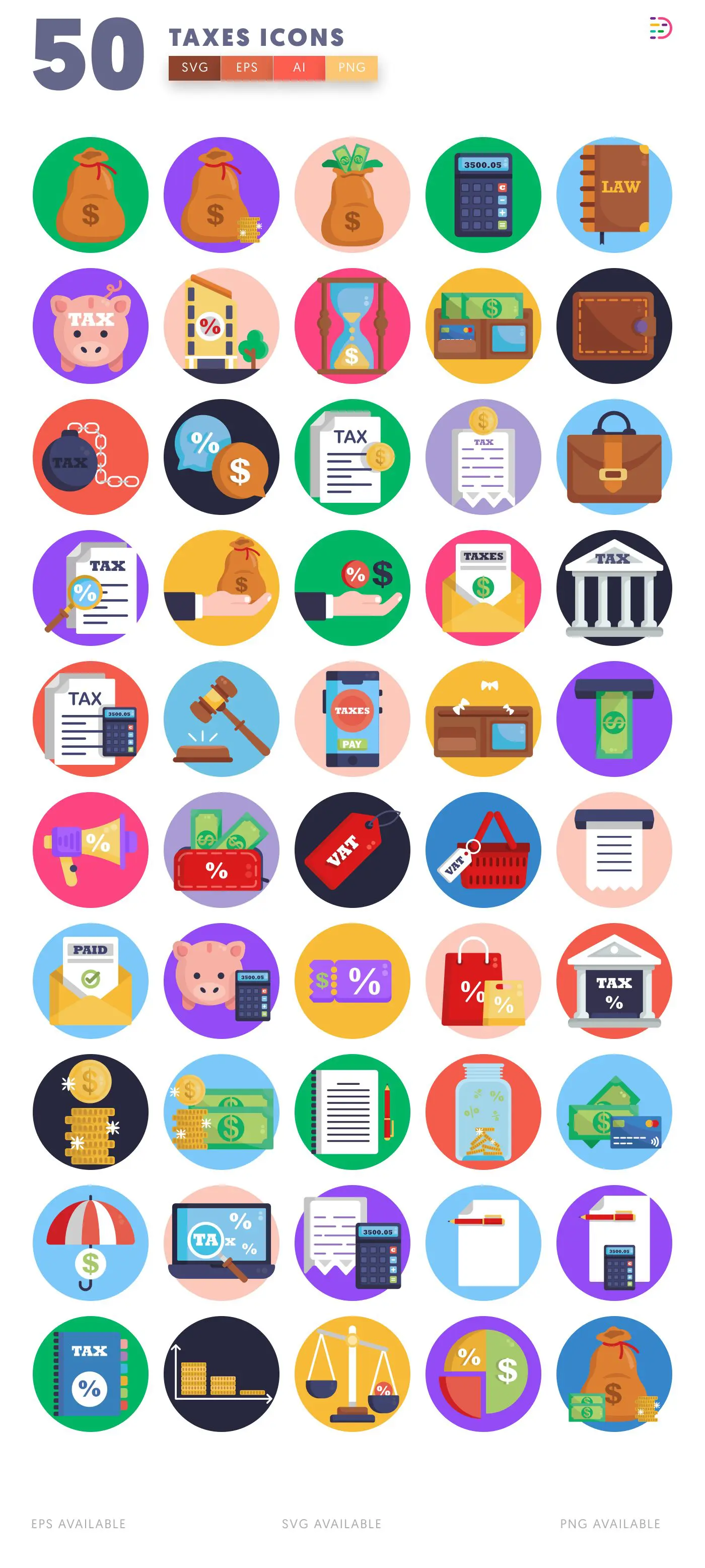 50 Taxes Icons – all icons in the set