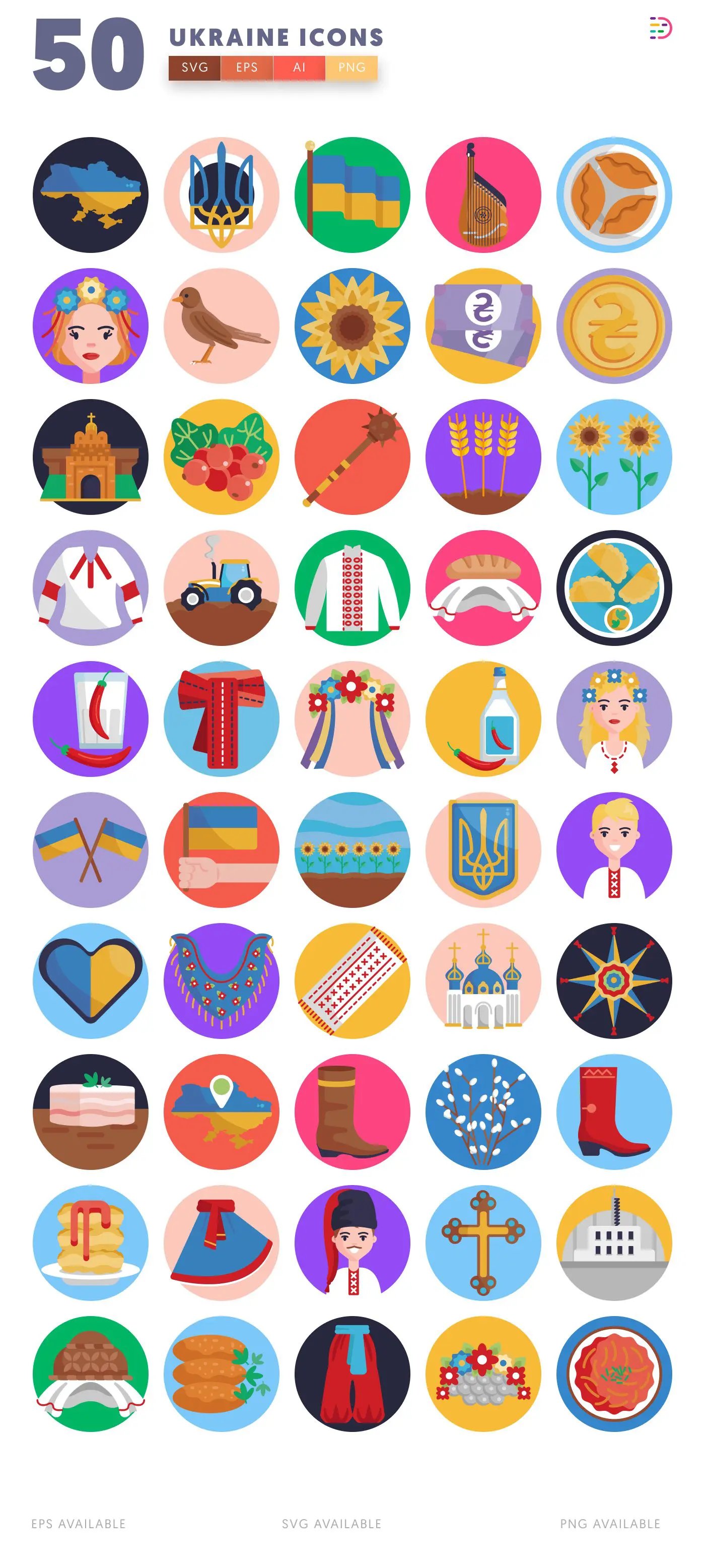 50 Ukraine Icons – all icons in the set