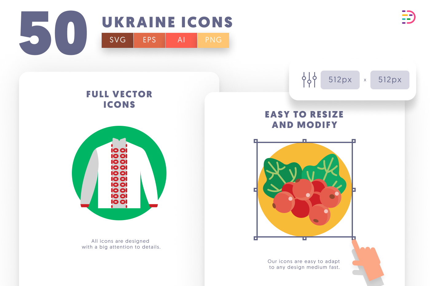 50 Ukraine Icons preview 6 – flat circle icons in PNG, SVG and EPS