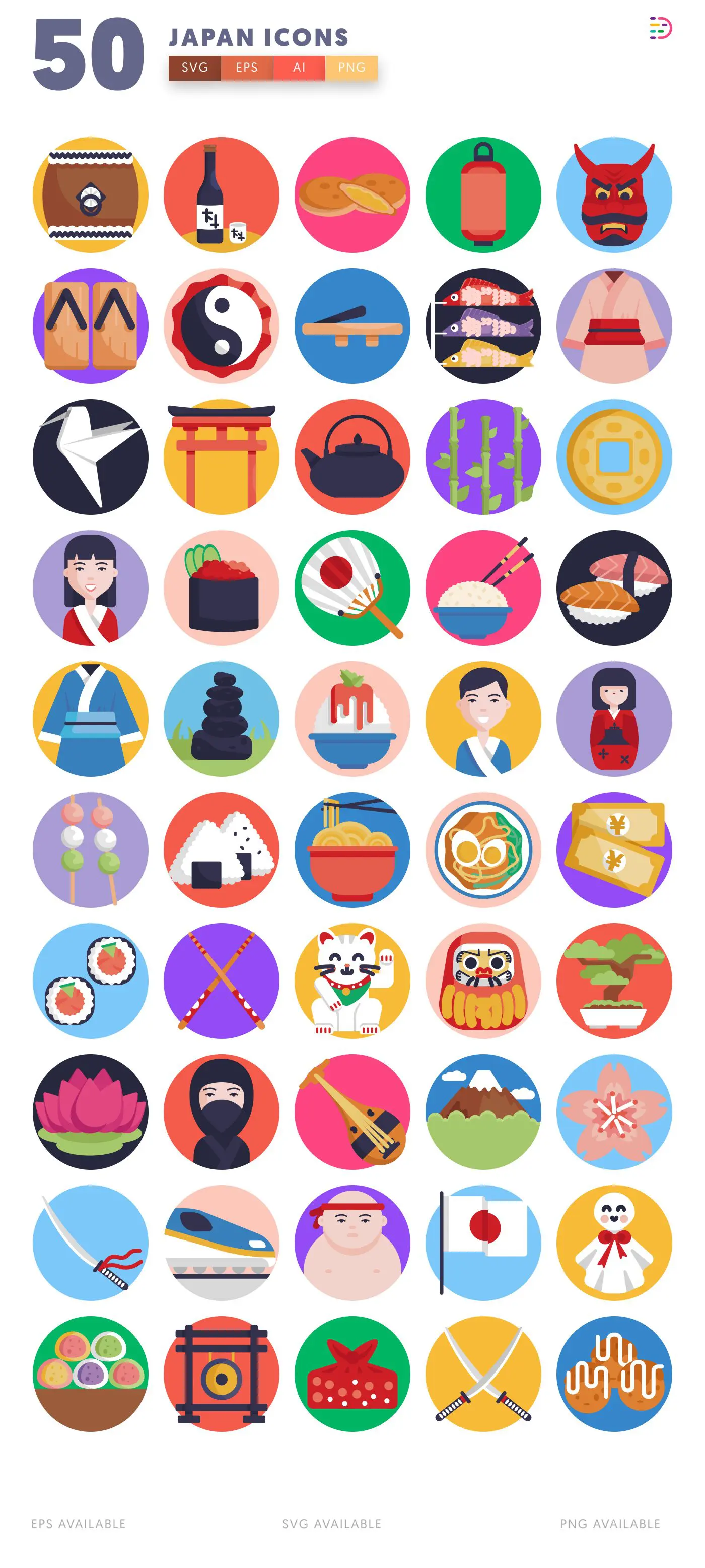 50 Japan Icons – all icons in the set