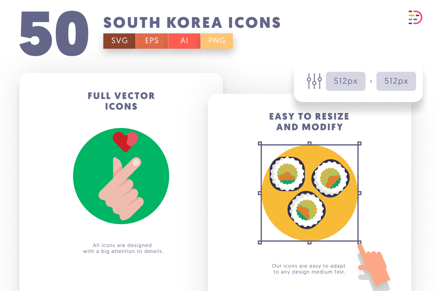 50 South Korea Icons preview 6 – flat circle icons in PNG, SVG and EPS