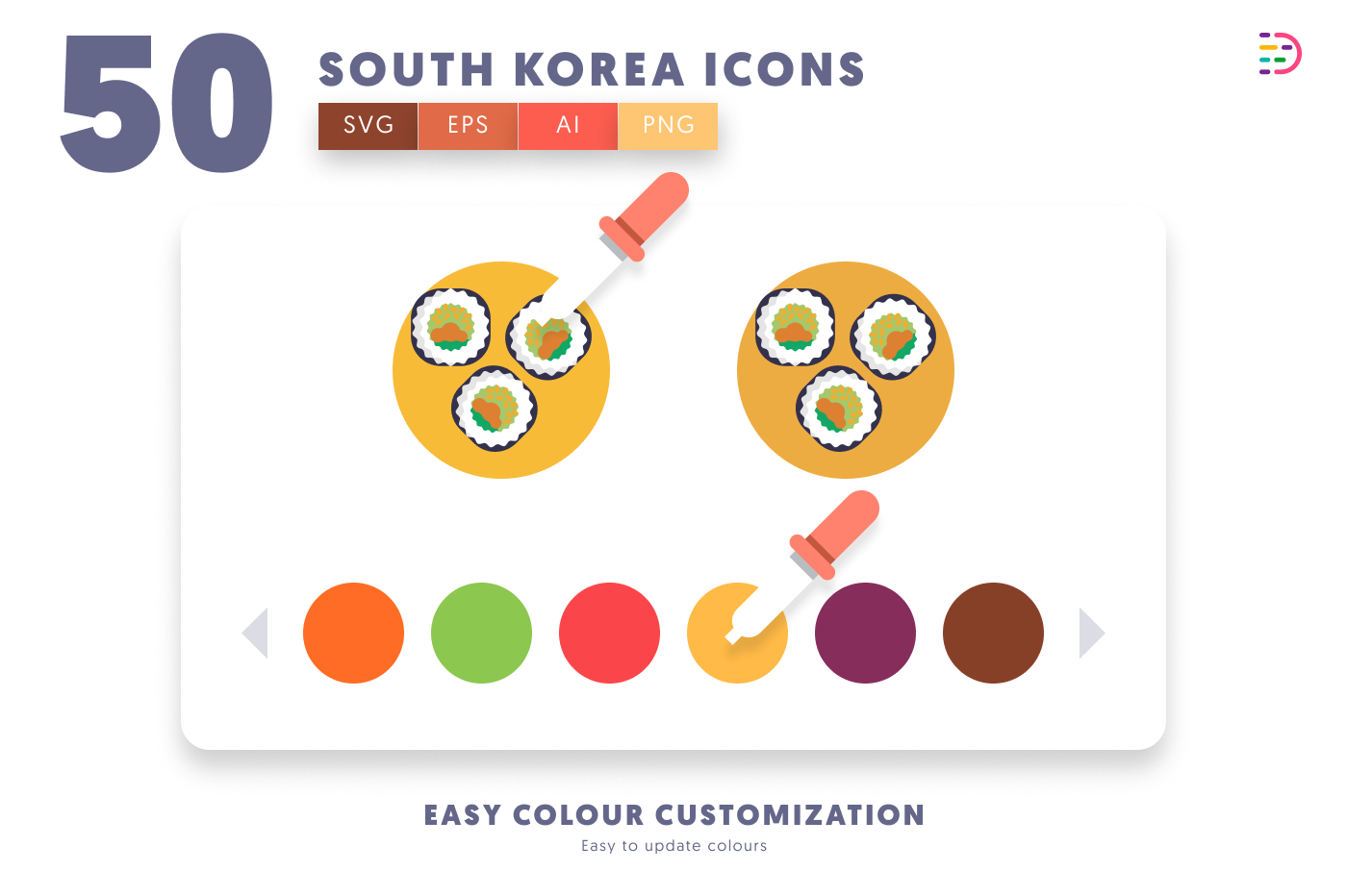 50 South Korea Icons preview 7 – flat circle icons in PNG, SVG and EPS