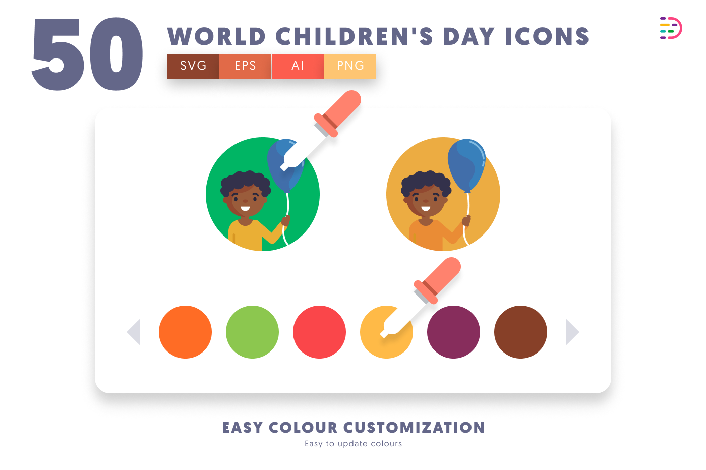 50 World Children’s Day Icons preview 7 – illustrated icons in PNG, SVG and EPS