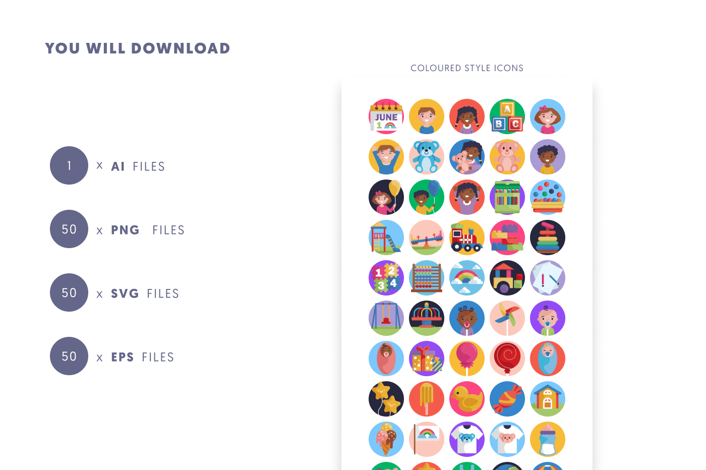 50 World Children’s Day Icons preview 9 – illustrated icons in PNG, SVG and EPS