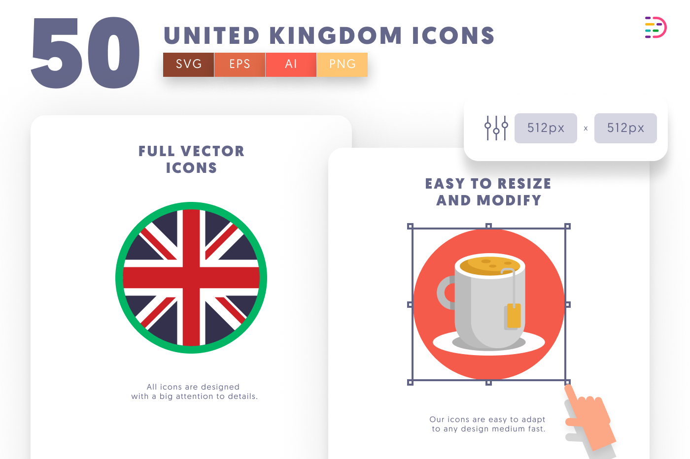 50 United Kingdom Icons preview 6 – flat circle icons in PNG, SVG and EPS