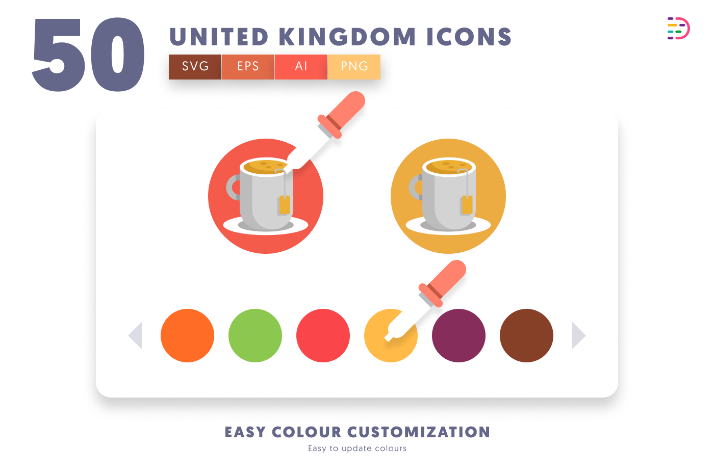 50 United Kingdom Icons preview 7 – flat circle icons in PNG, SVG and EPS