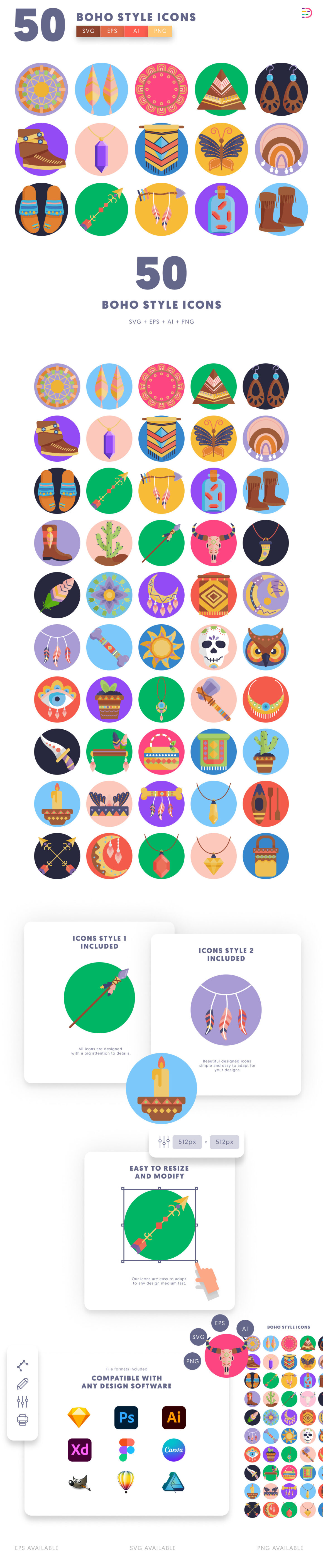 50 Boho Style Icons – Add a Free-Spirited Touch to Your Designs