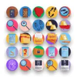 50 Crime Investigation Icons – set of colorful flat circle icons
