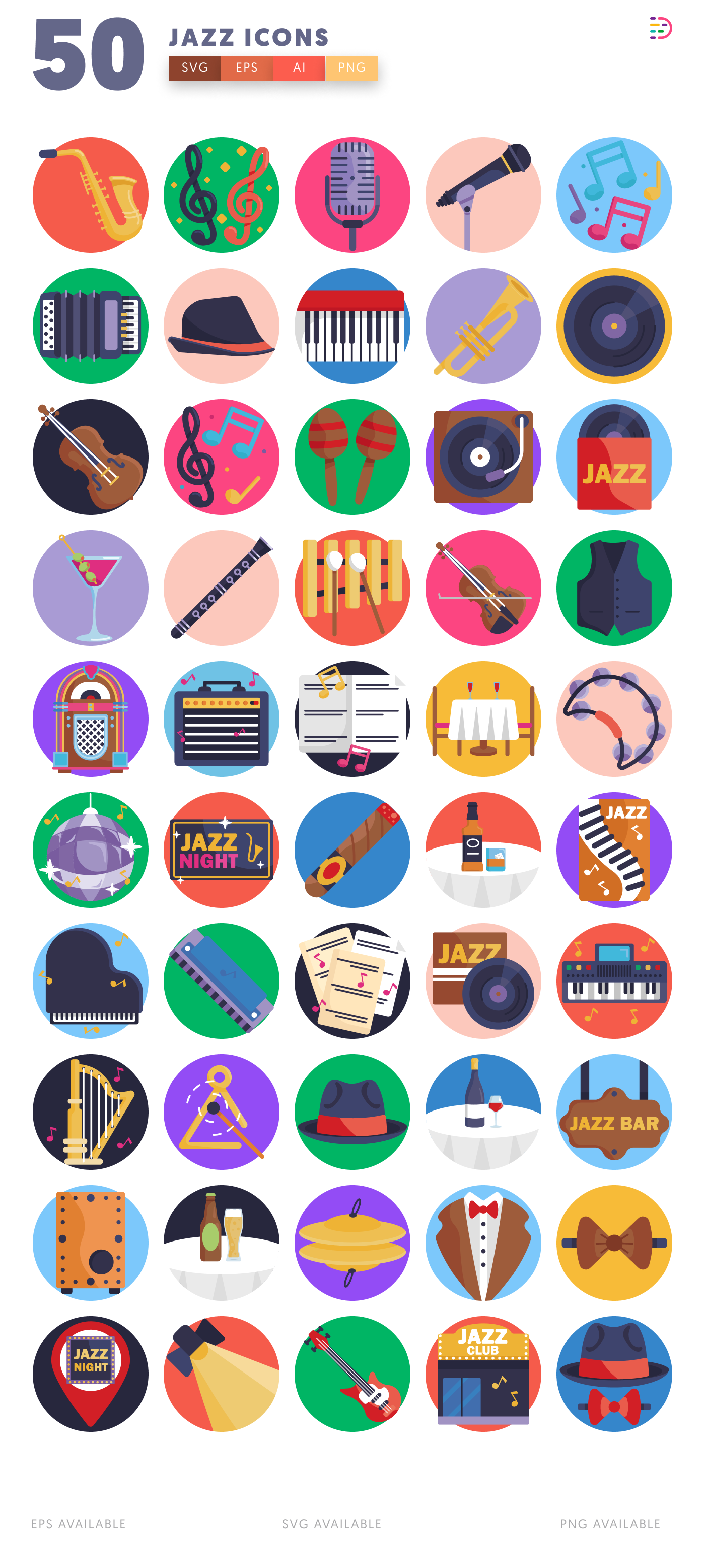 50 Jazz Icons – all icons in the set