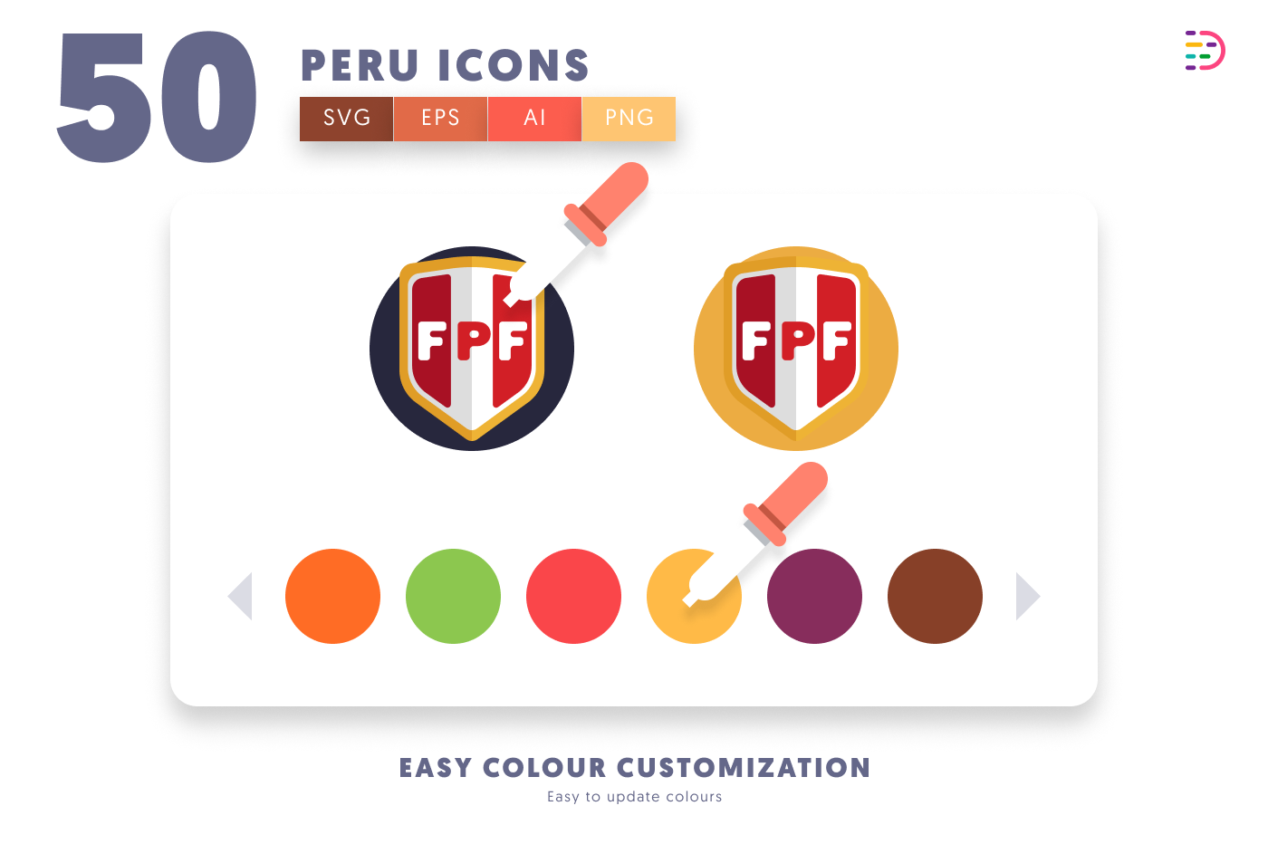 50 Peru Icons preview 7 – flat circle icons in PNG, SVG and EPS