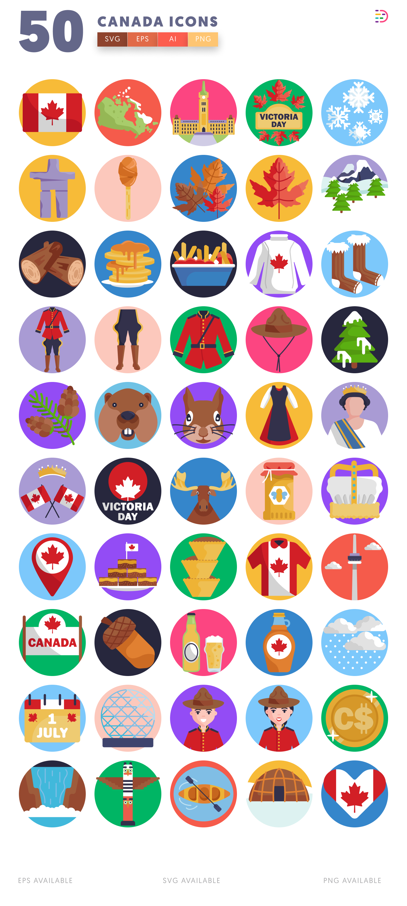 50 Canada Icons – all icons in the set