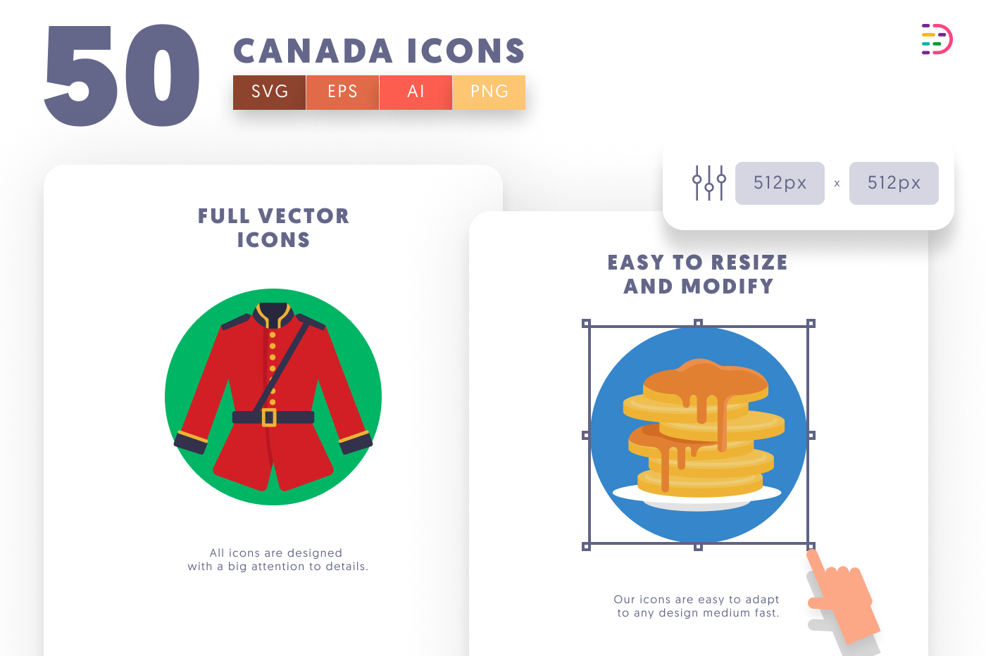 50 Canada Icons preview 6 – flat circle icons in PNG, SVG and EPS