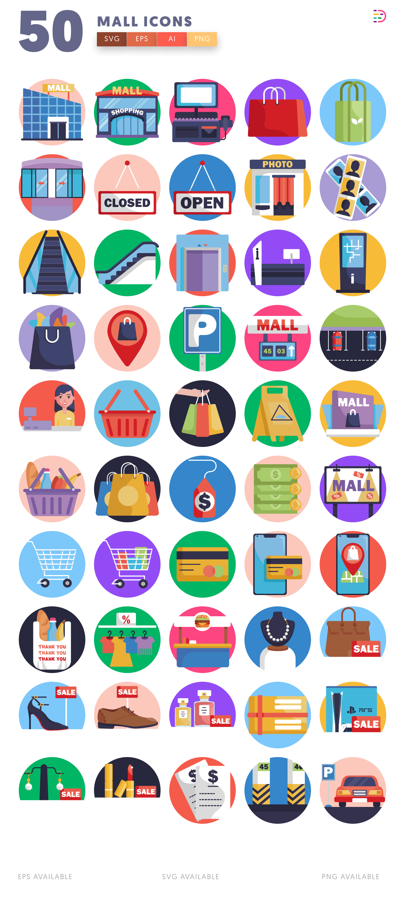 50 Mall Icons – all icons in the set