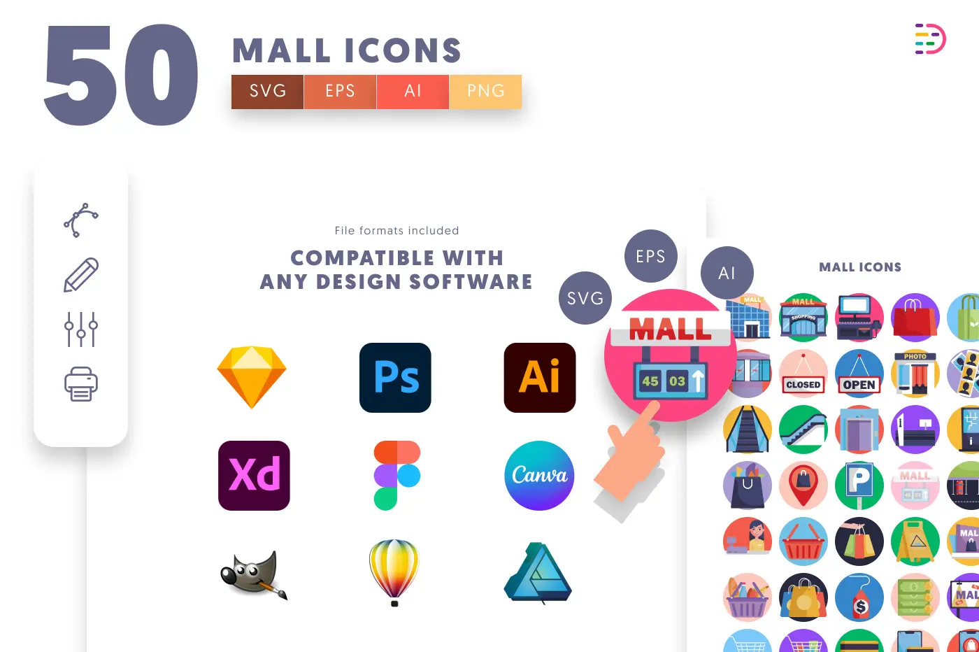 50 Mall Icons preview 8 – illustrated icons in PNG, SVG and EPS