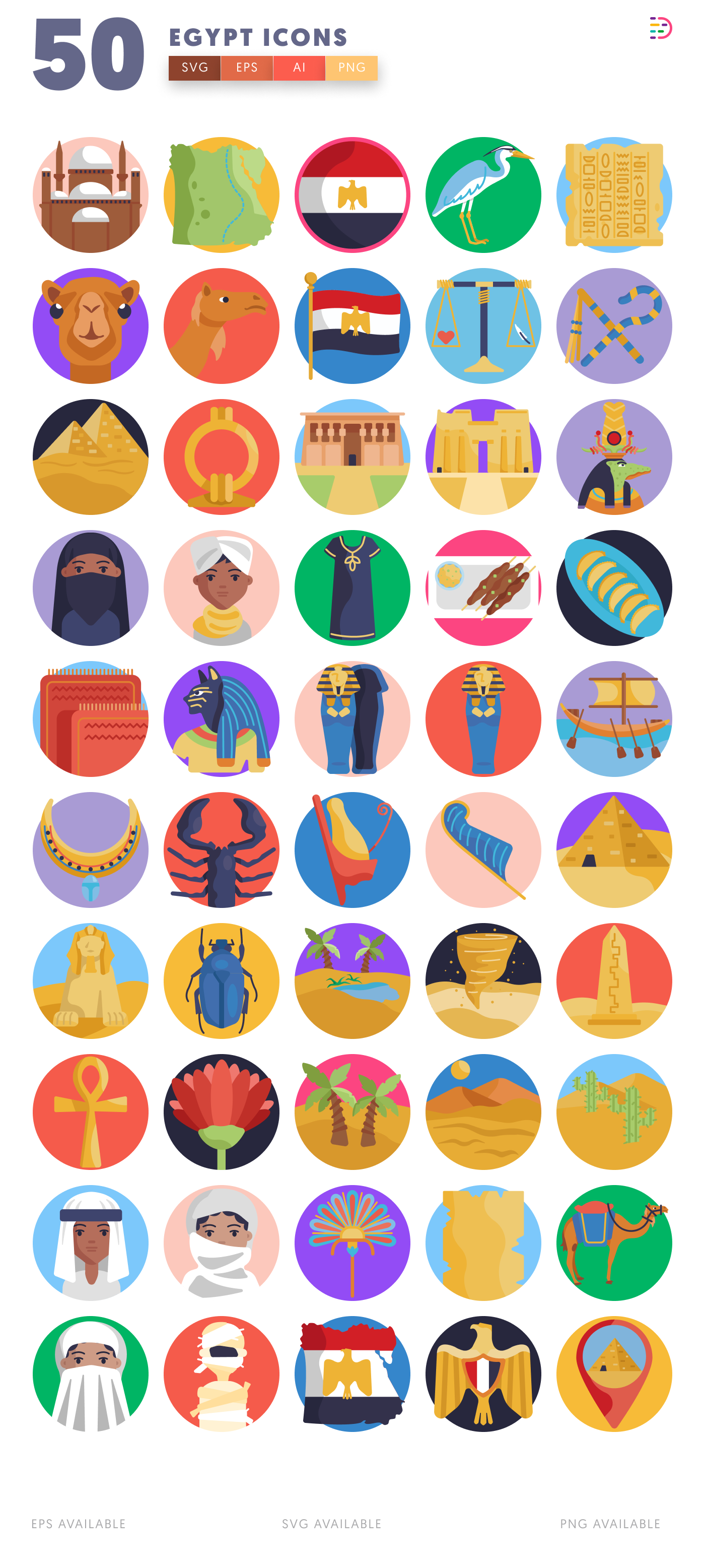 50 Egypt Icons – all icons in the set