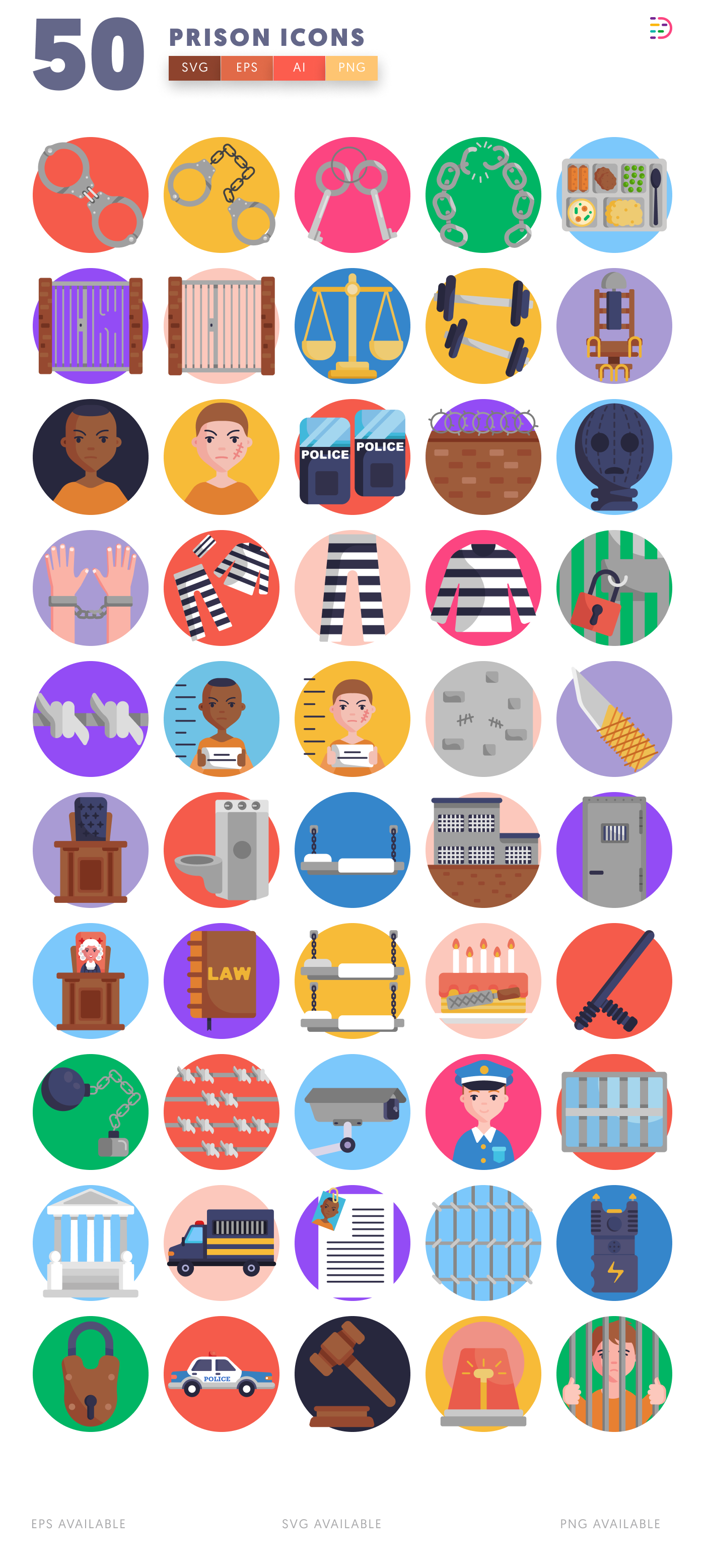 50 Prison Icons – all icons in the set