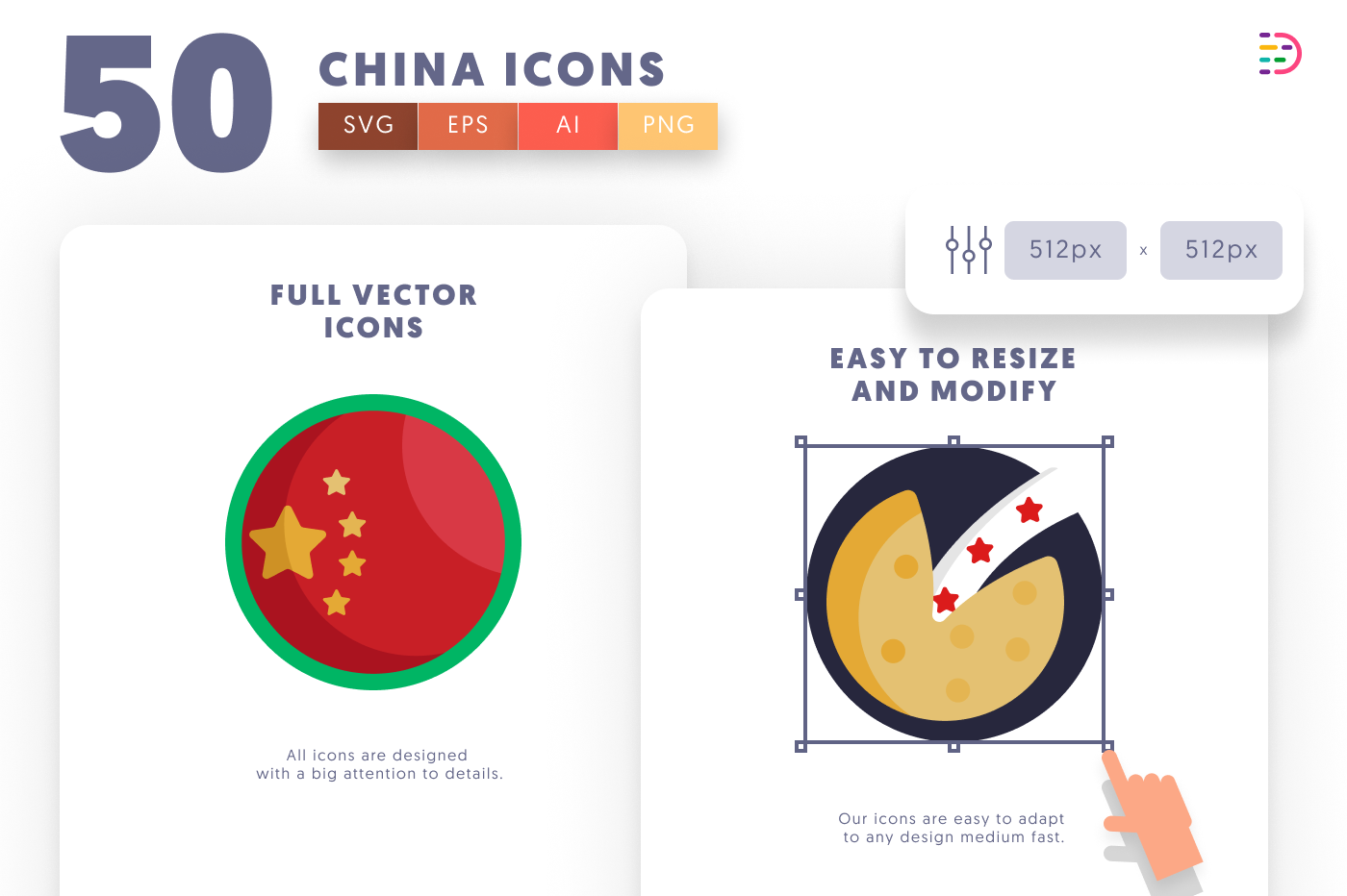 50 China Icons preview 6 – flat circle icons in PNG, SVG and EPS
