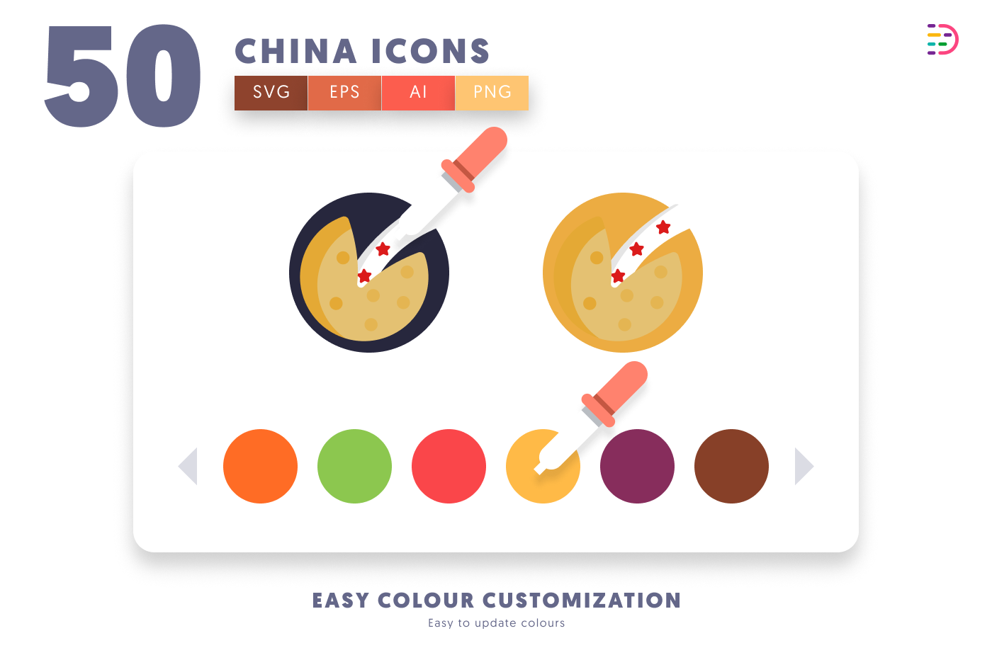 50 China Icons preview 7 – flat circle icons in PNG, SVG and EPS