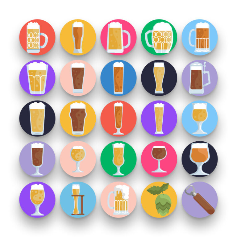 50 Beer Icons – Craft Brewery, Pub, Bar & Drink Line Icon Set