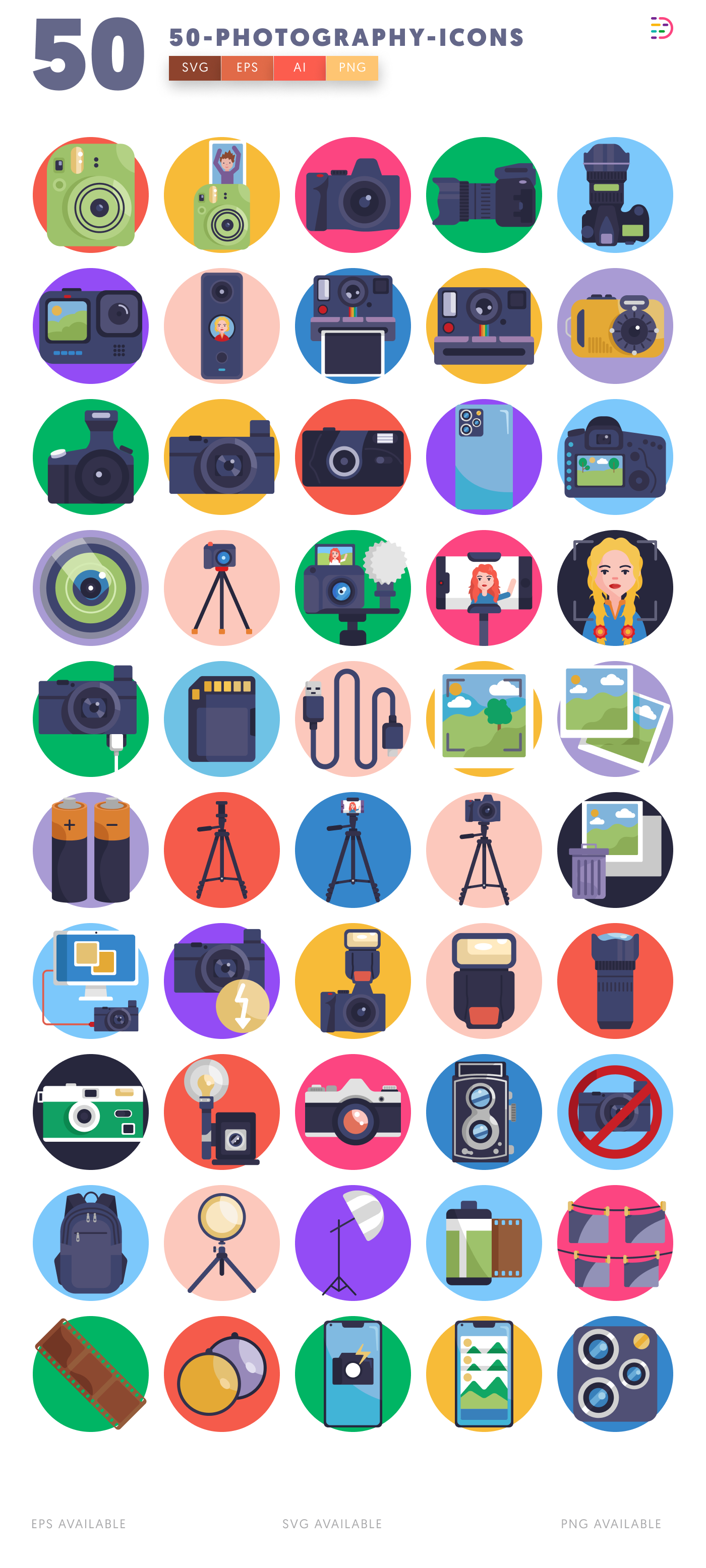 50 Photography Icons – all icons in the set