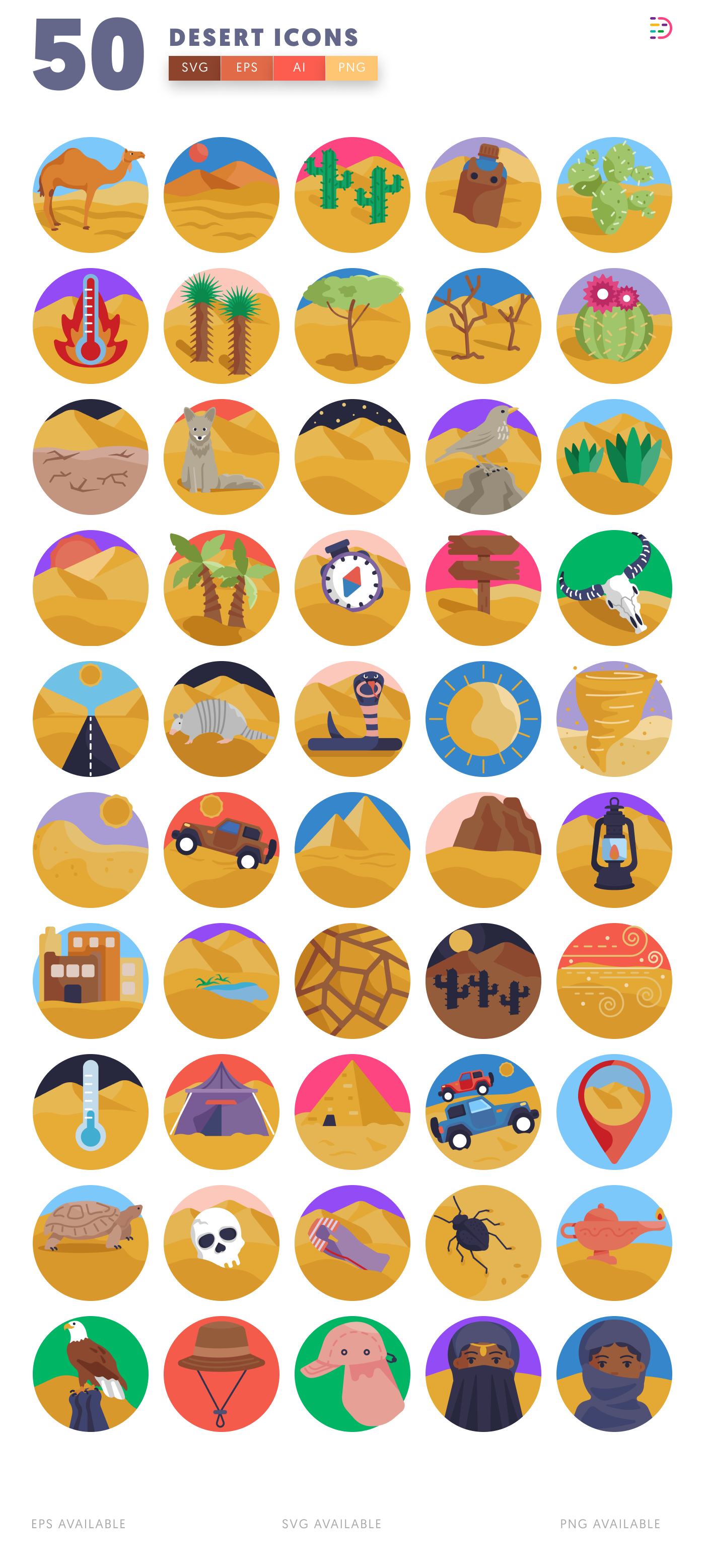 50 Desert Icons – all icons in the set