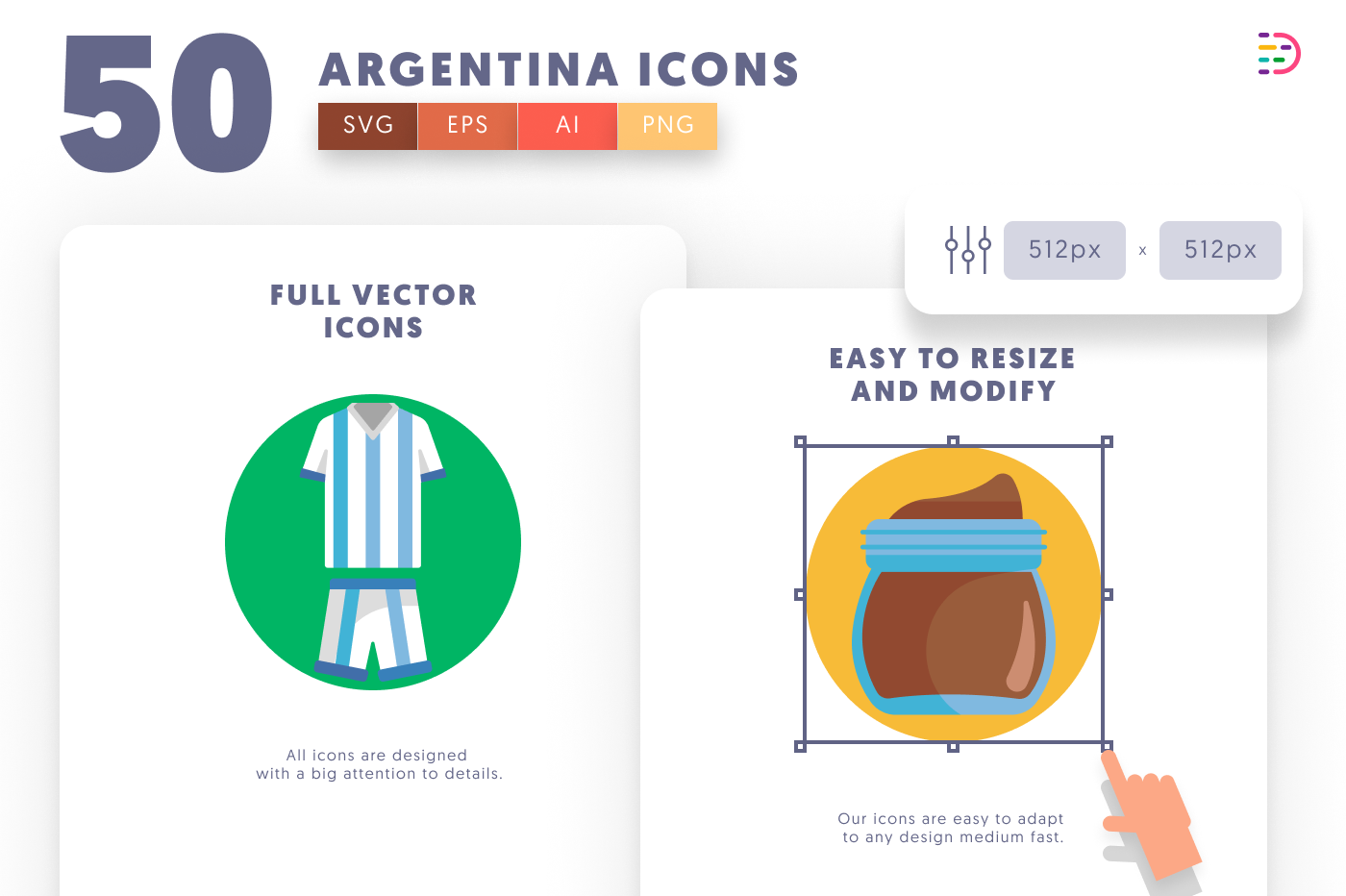 50 Argentina Icons preview 6 – flat circle icons in PNG, SVG and EPS