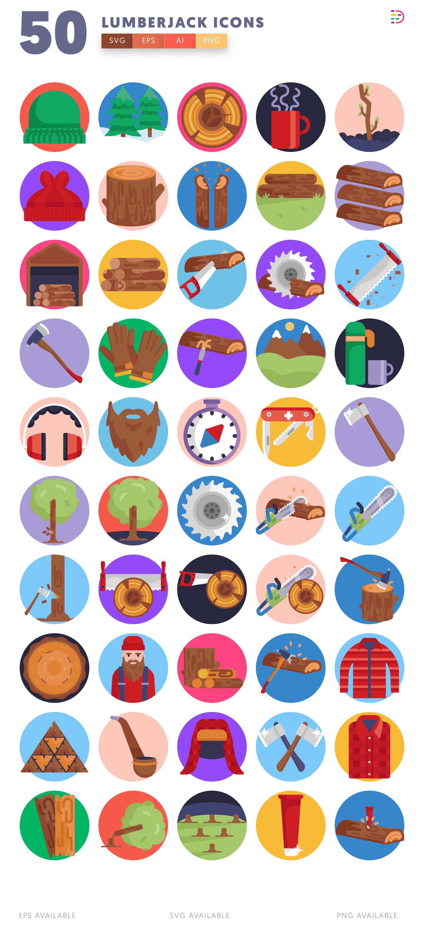 50 Lumberjack Icons – all icons in the set