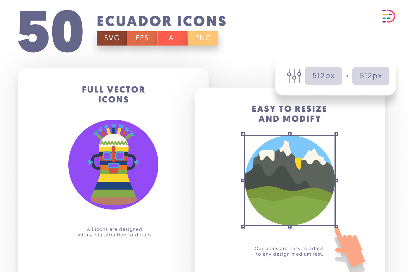 50 Ecuador Icons preview 6 – flat circle icons in PNG, SVG and EPS
