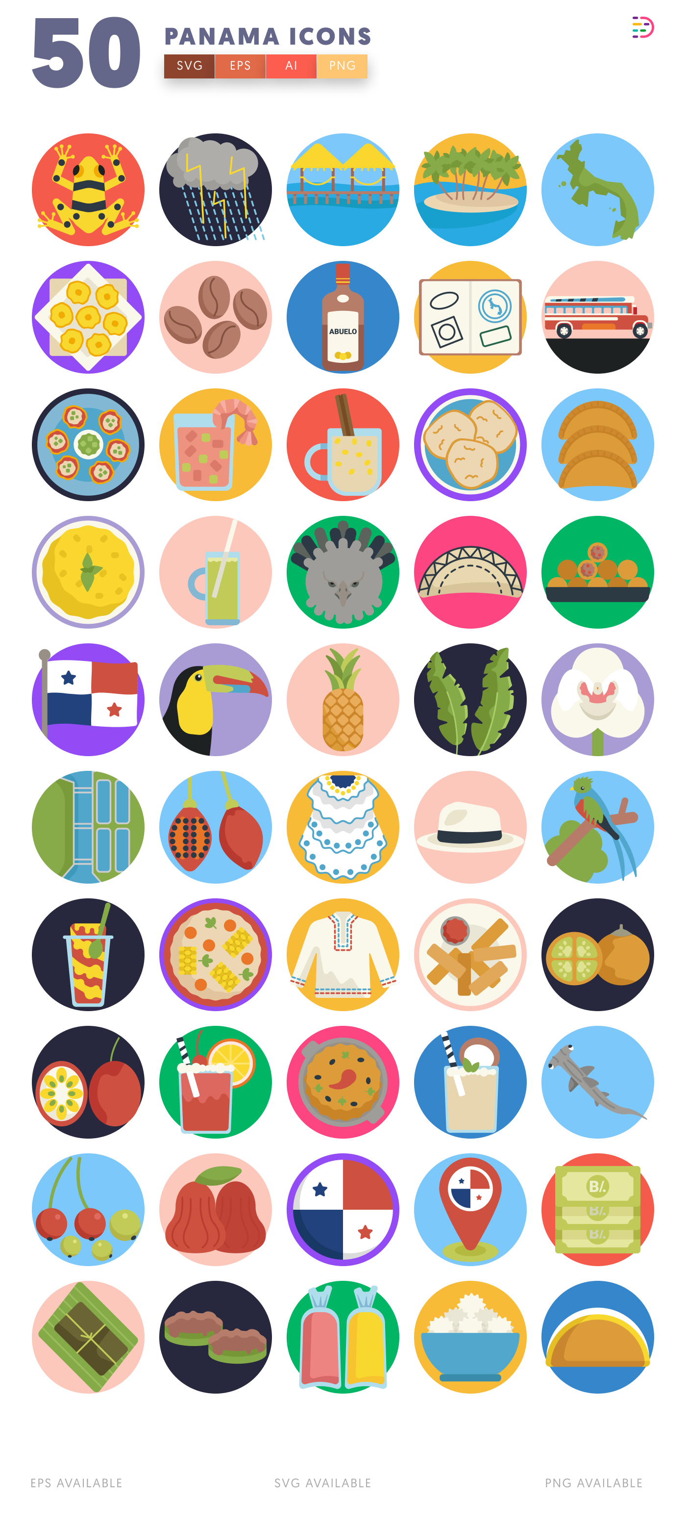 50 Panama Icons – all icons in the set