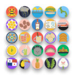 50 Panama Icons – set of colorful flat circle icons