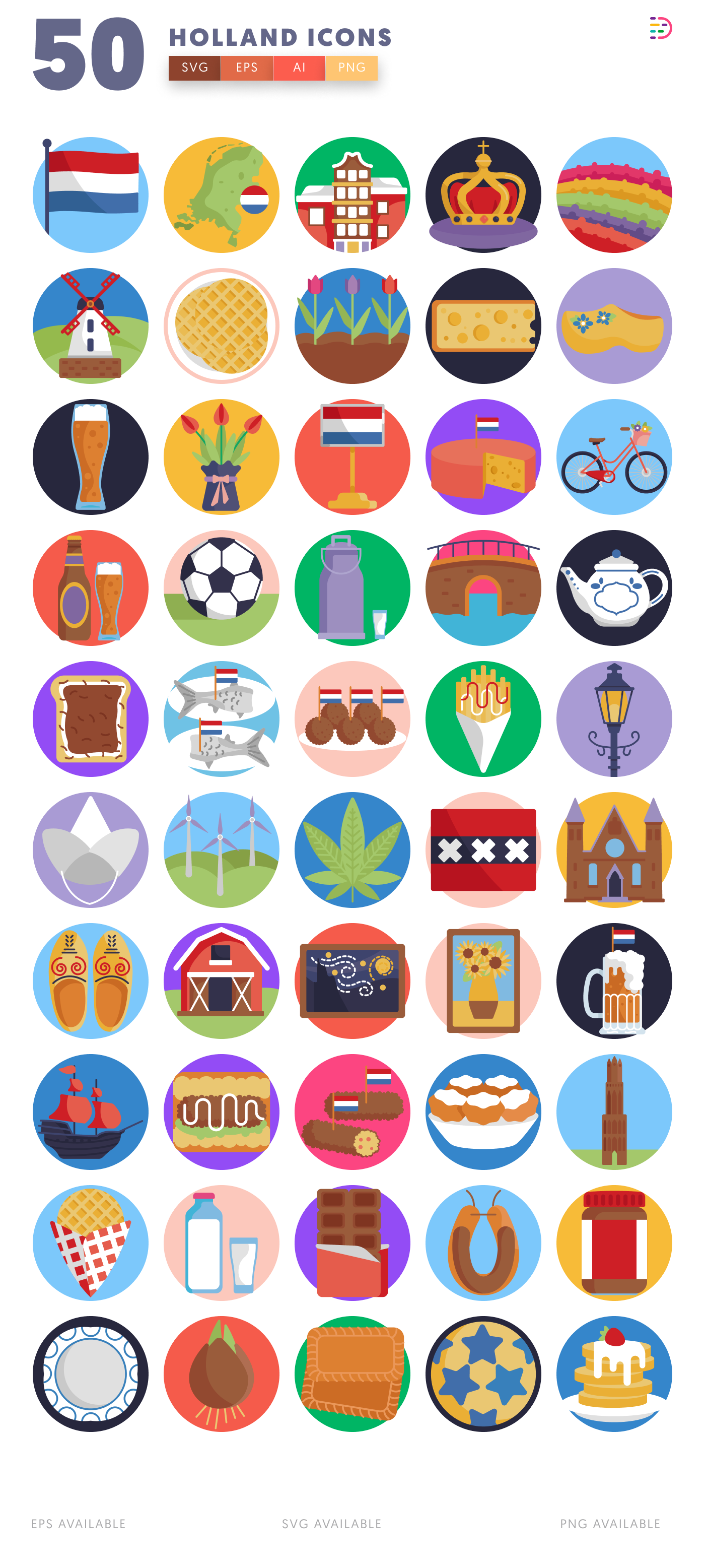 50 Holland Icons – all icons in the set
